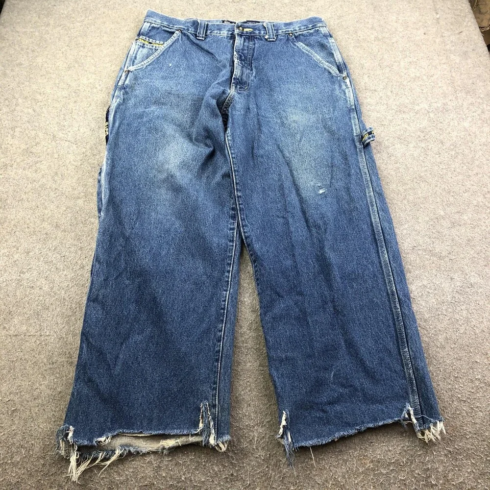 PACO Jeans Mens 36x28 Blue Wash Relaxed Wide Leg Carpenter Denim Vintage Y2K
